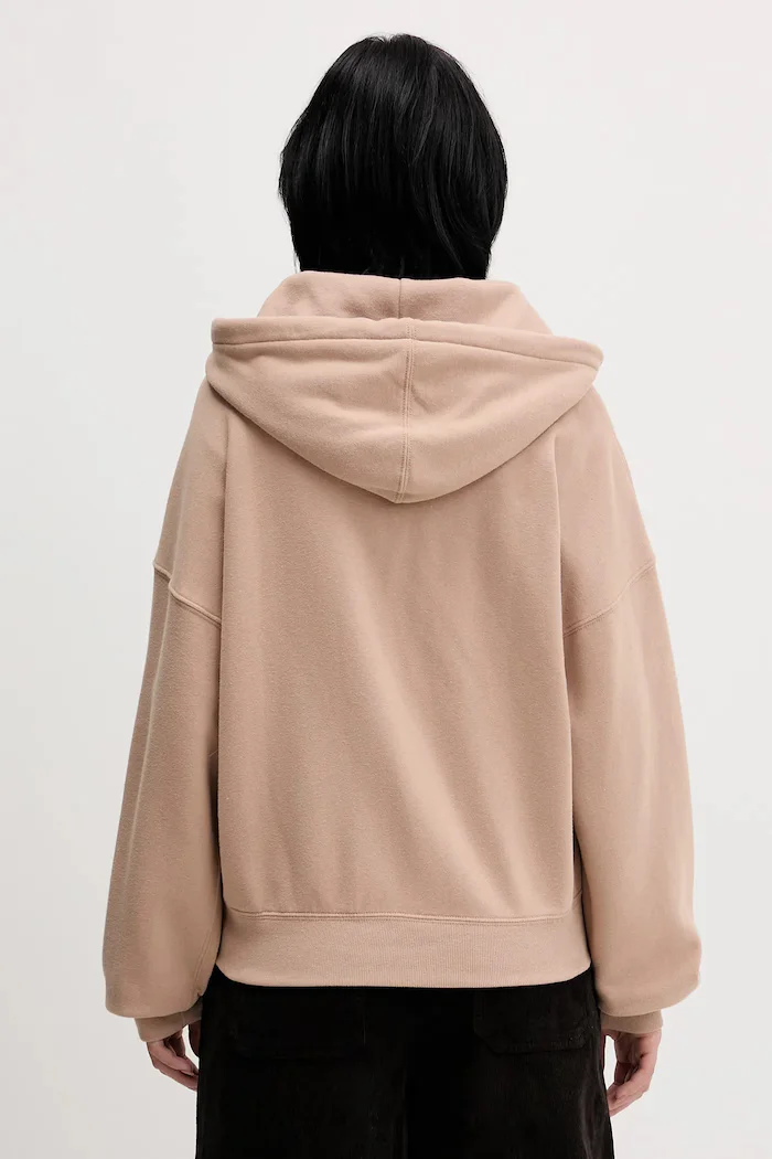 Abercrombie & Fitch Суичър в бежово с качулка с изчистен дизайн KI152-5417-420