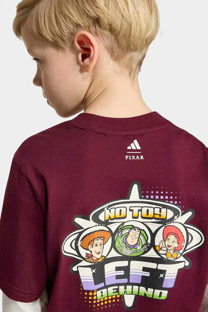 adidas блуза с дълги ръкави за деца от памук PIXAR TOY STORY бордо KG6133
