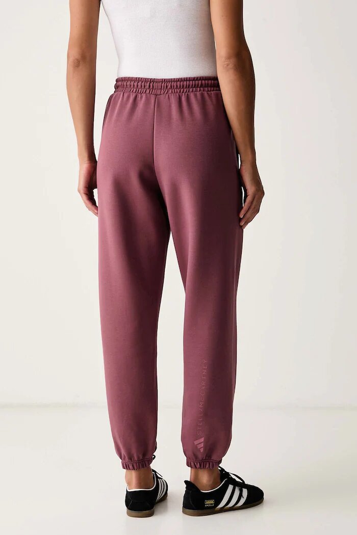 adidas by Stella McCartney панталон джогър дамски с памук бордо с висока талия KR3071