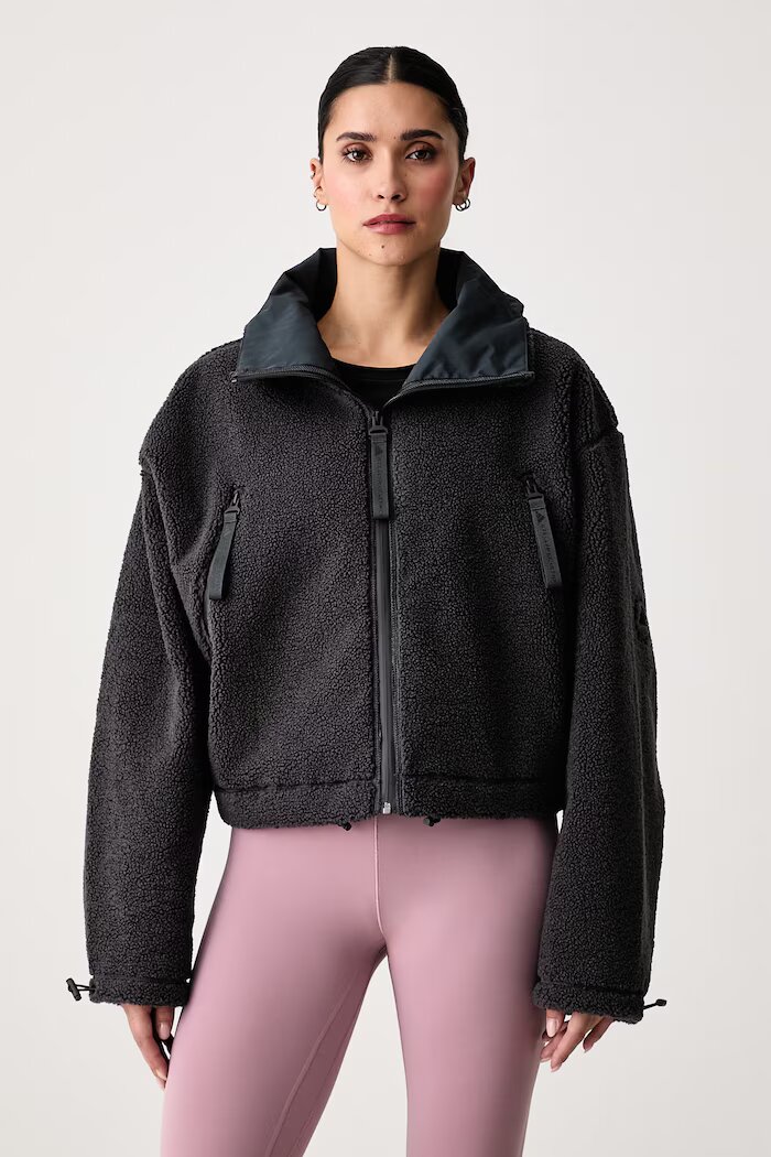 adidas by Stella McCartney преходно яке дамско от полар черно KR6226