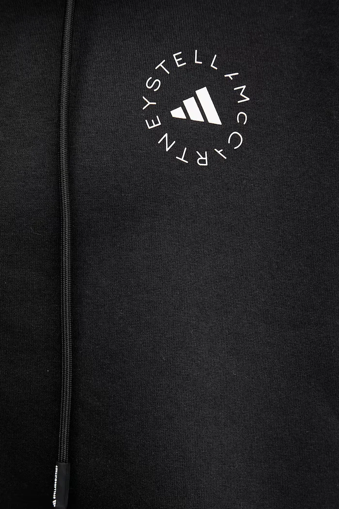 adidas by Stella McCartney Спортен суичър в черно с качулка с изчистен дизайн JD8107
