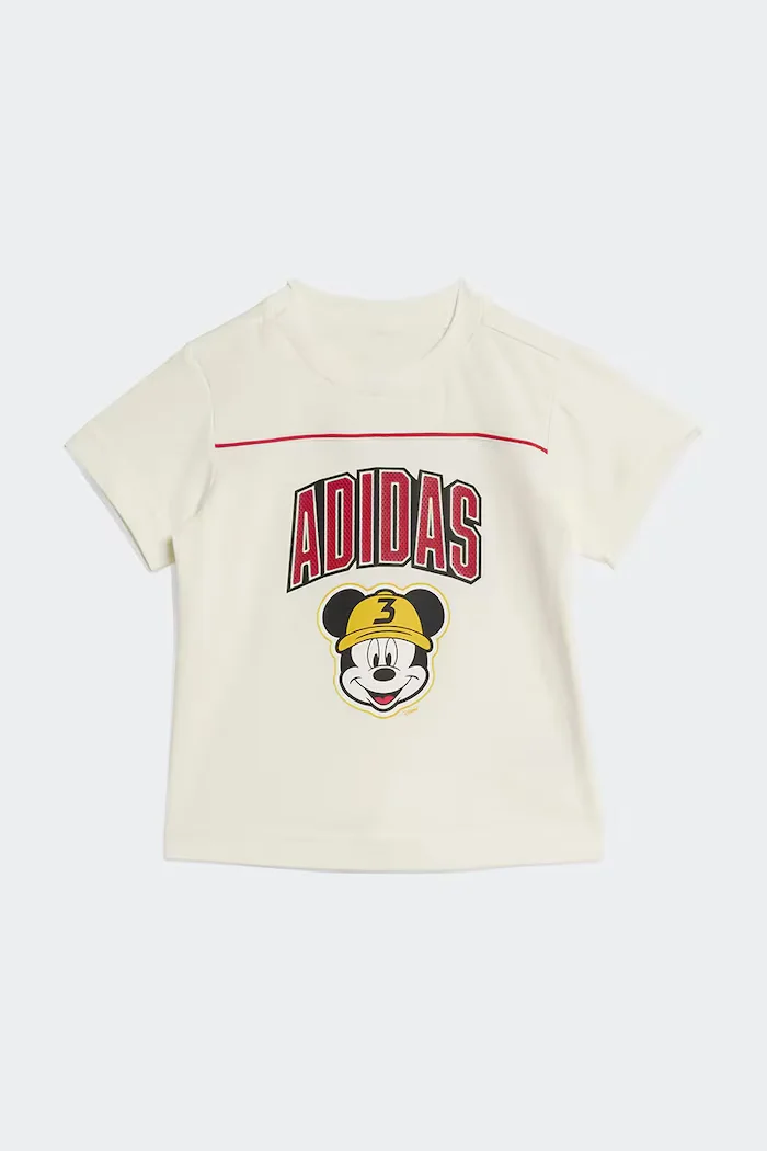 adidas Детска памучна тениска DISNEY в бежово с принт JZ7679