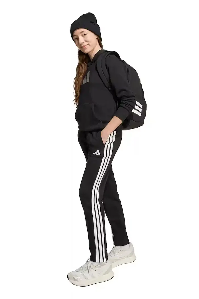 adidas Детски суичър в черно с качулка с принт JV5267