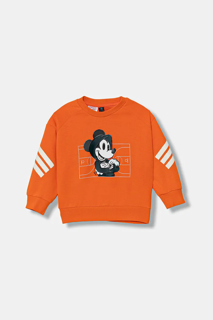 adidas Детски суичър x Disney в оранжево с десен JL9188