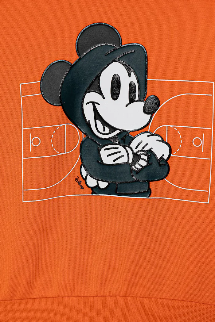 adidas Детски суичър x Disney в оранжево с десен JL9188