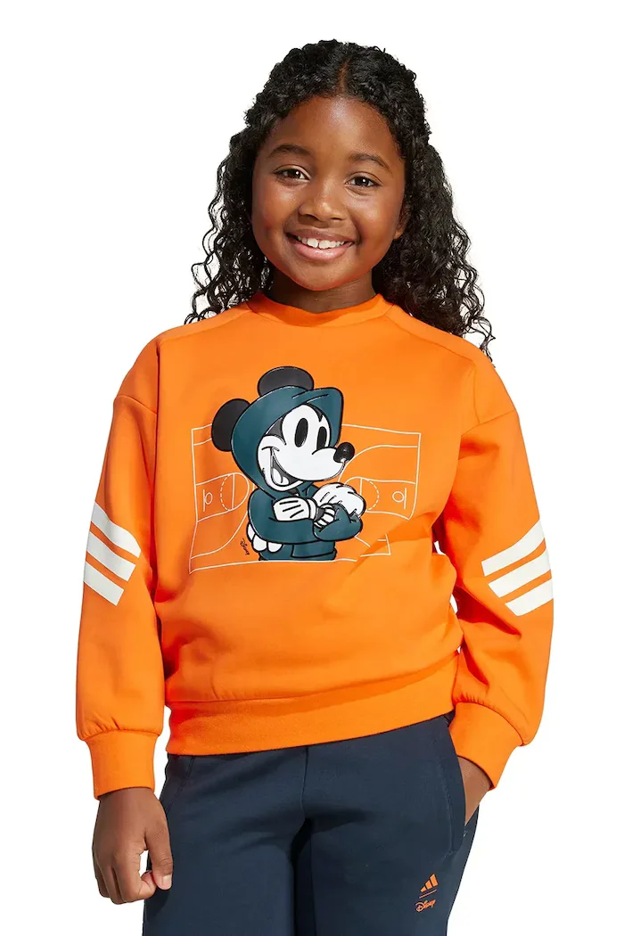 adidas Детски суичър x Disney в оранжево с десен JL9188
