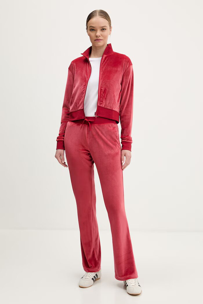 adidas Кадифен спортен екип Glam в червено KB8946