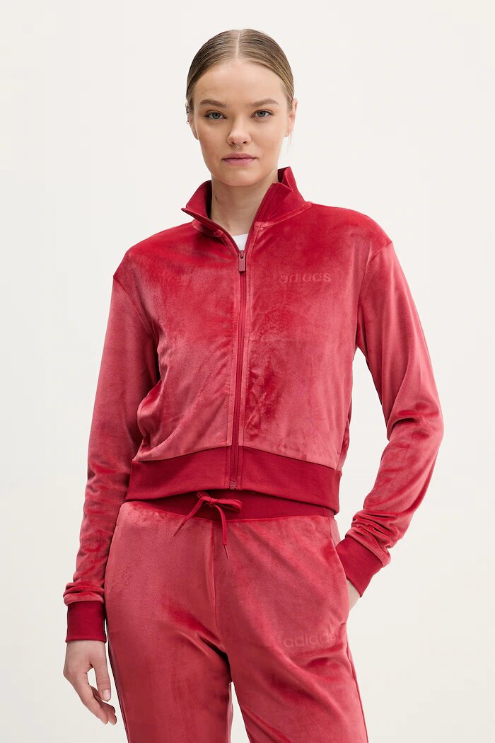 adidas Кадифен спортен екип Glam в червено KB8946