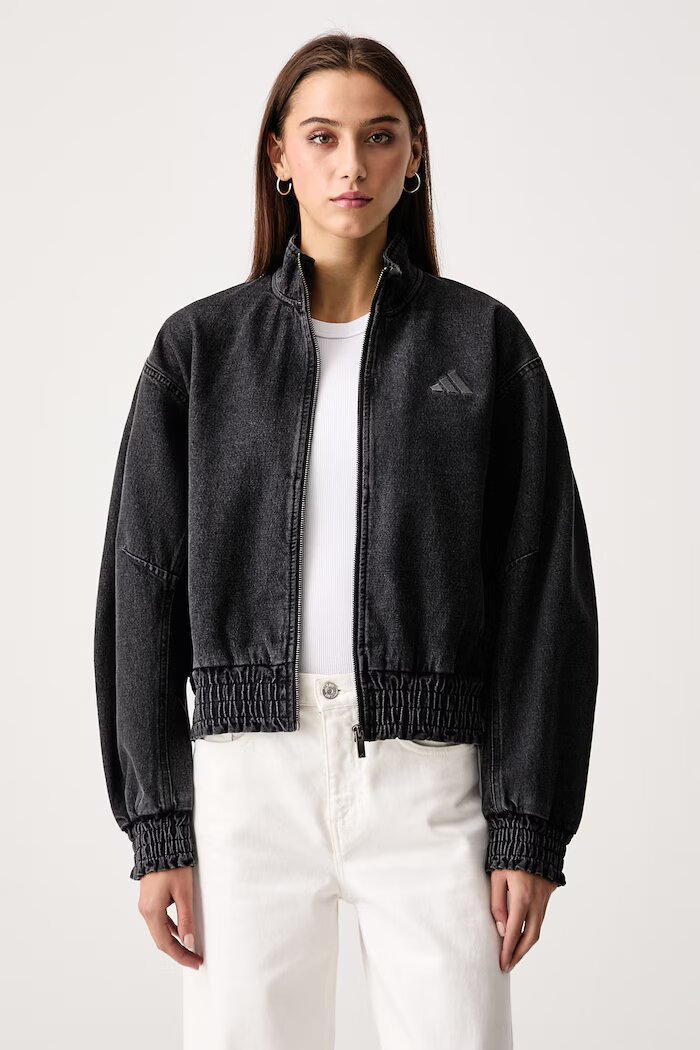 adidas късо яке дамско от деним Denim Pack черно KV0626