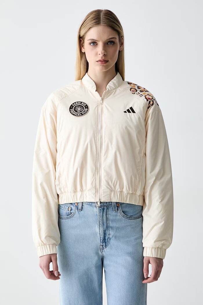 adidas късо яке дамско x Farm Rio бежово KR0283