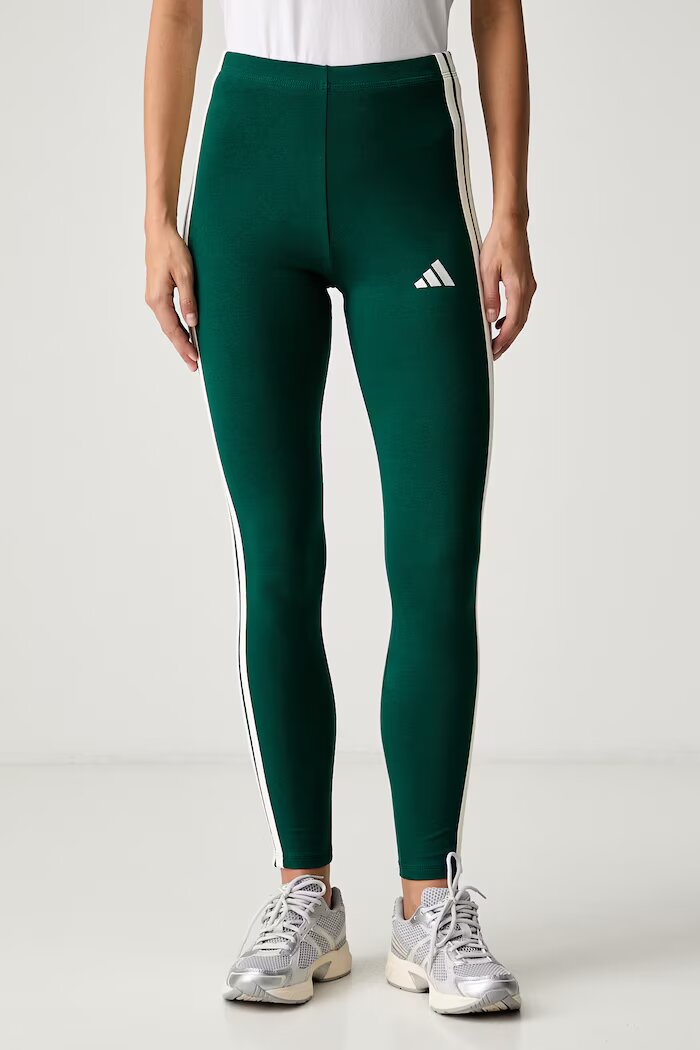 adidas клин дамски с памук Essentials зелен с висока талия KZ2074