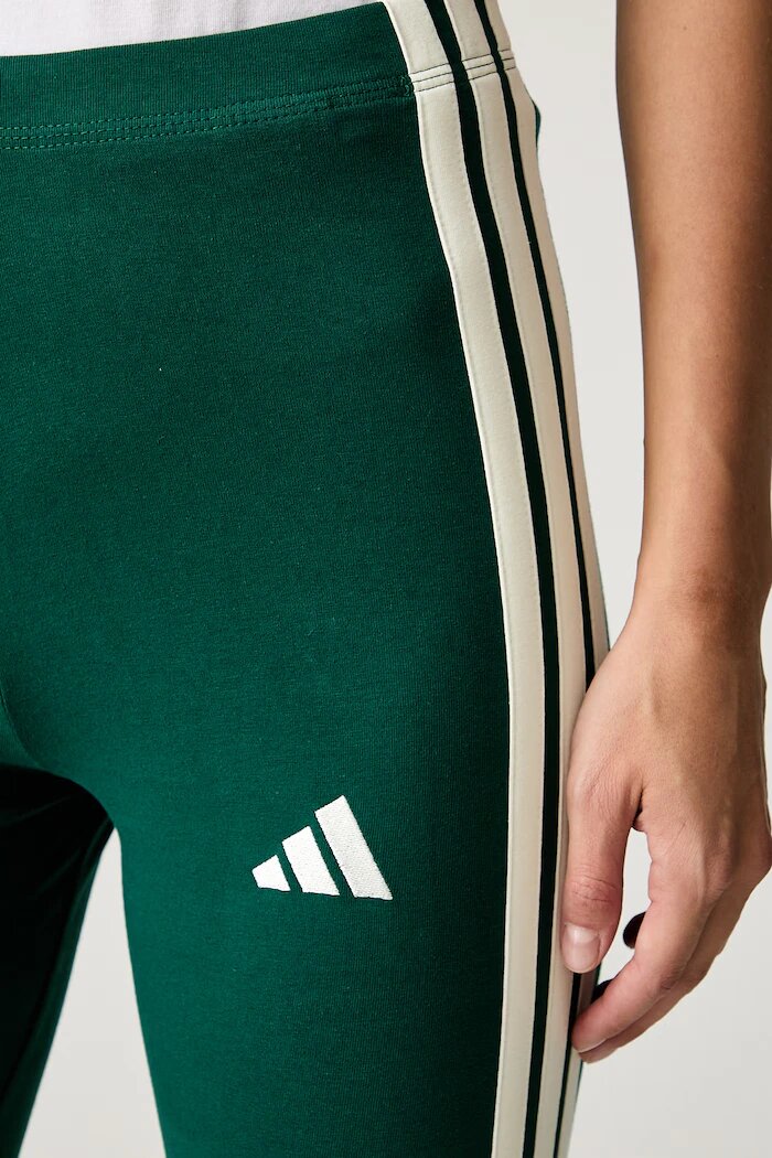 adidas клин дамски с памук Essentials зелен с висока талия KZ2074