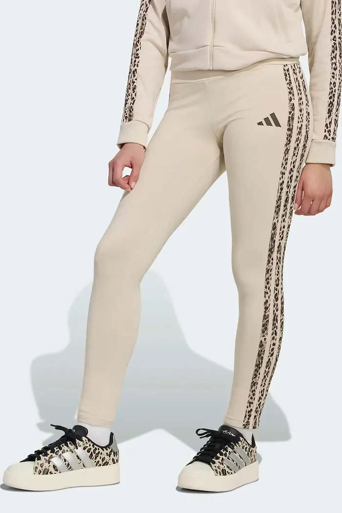 adidas клин за деца с памук бежов с висока талия KC7206
