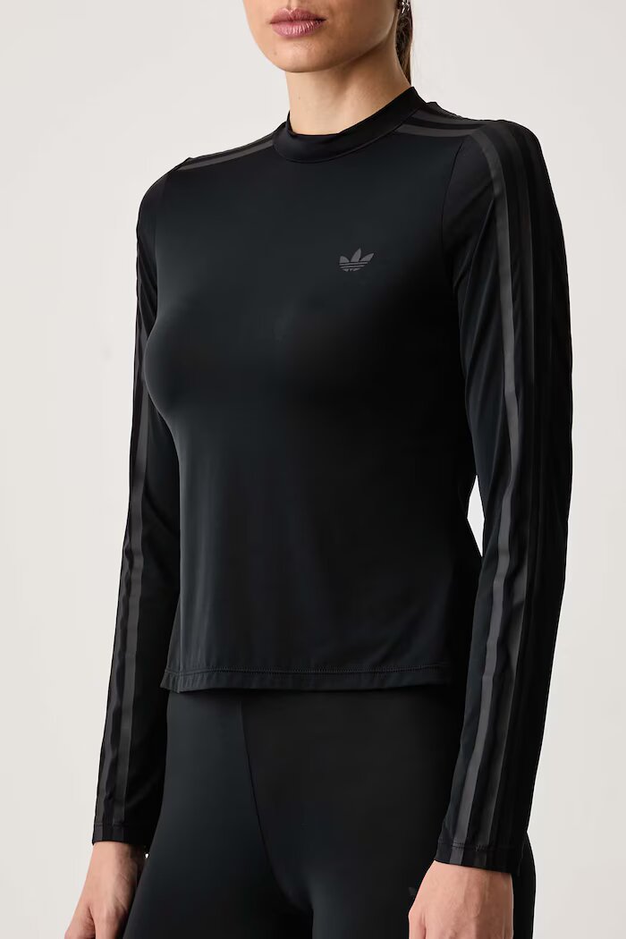 adidas Originals блуза с дълги ръкави дамска Adiluna Season 2 x Jennie черна LD8931