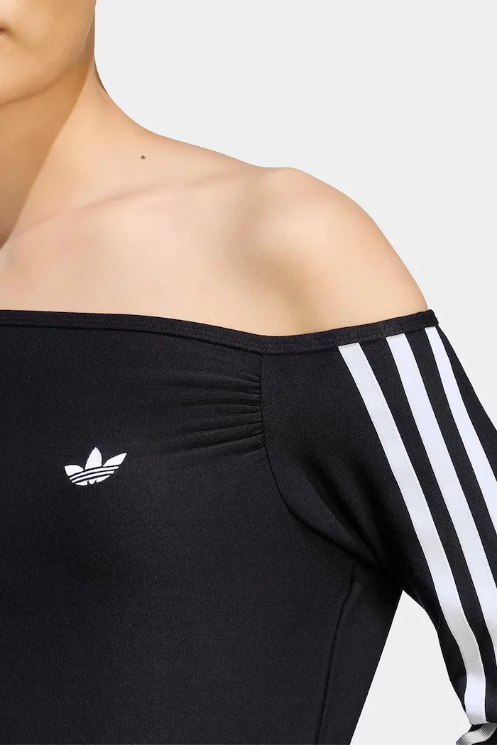 adidas Originals блуза с дълги ръкави дамска с вискоза Asymetric Top черна LE8310