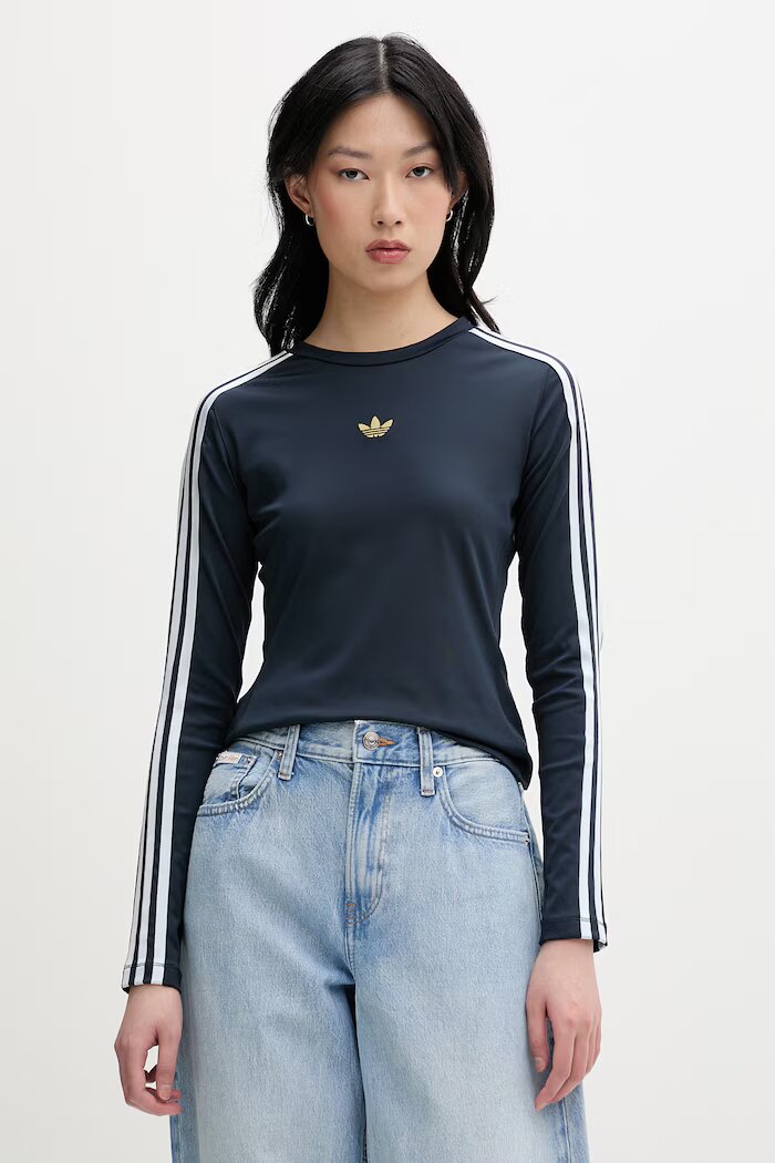 adidas Originals блуза с дълги ръкави дамска тъмносиня KC9203