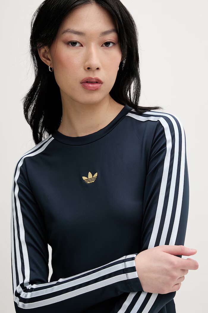 adidas Originals блуза с дълги ръкави дамска тъмносиня KC9203