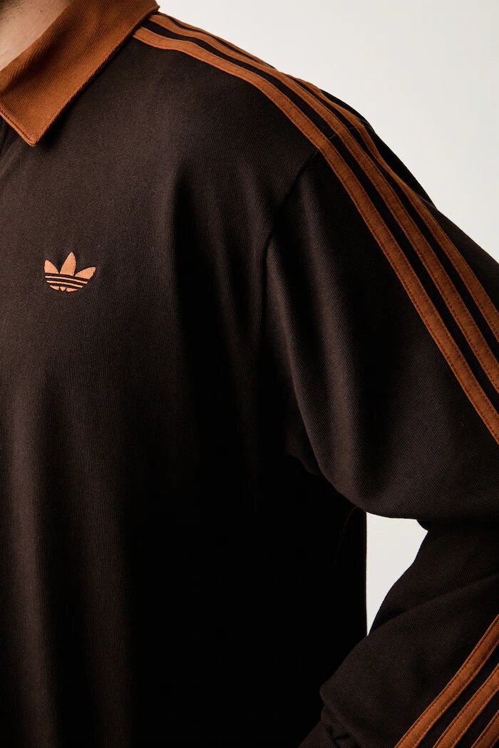 adidas Originals блуза с дълги ръкави мъжка от памук кафява KE4112