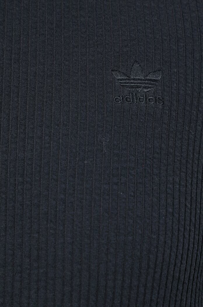 adidas Originals Блуза с дълги ръкави Trefoil Moments HE6905 дамска в черно с поло