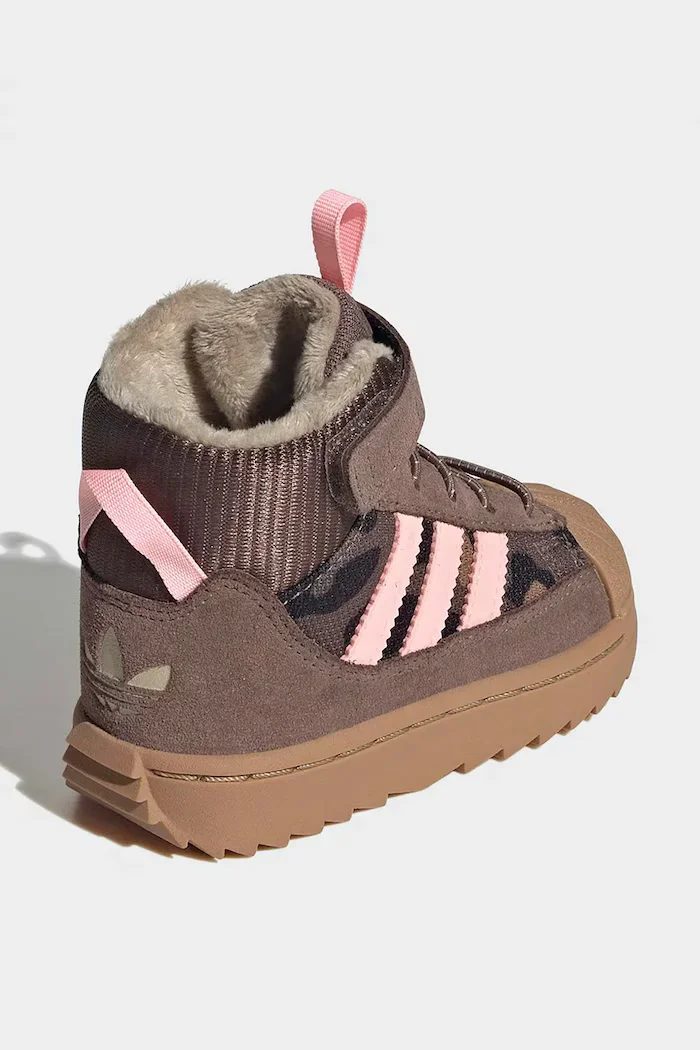 adidas Originals боти с връзки за деца SUPERSTAR WINTER TREK розови от кожа KH9795