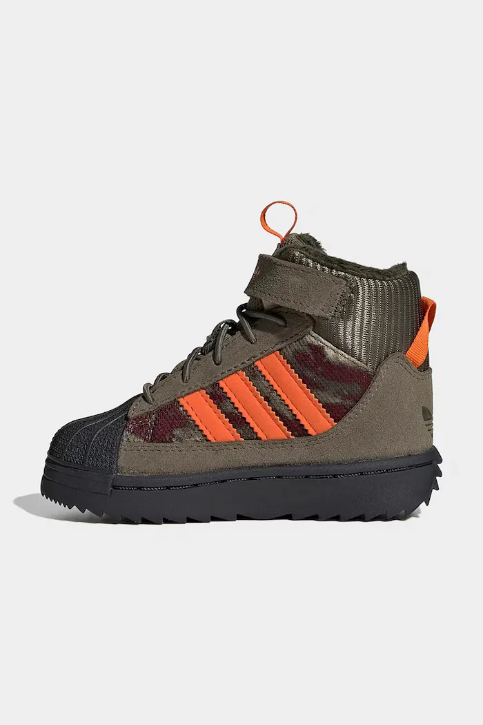 adidas Originals боти с връзки за деца SUPERSTAR WINTER TREK зелени KH9794