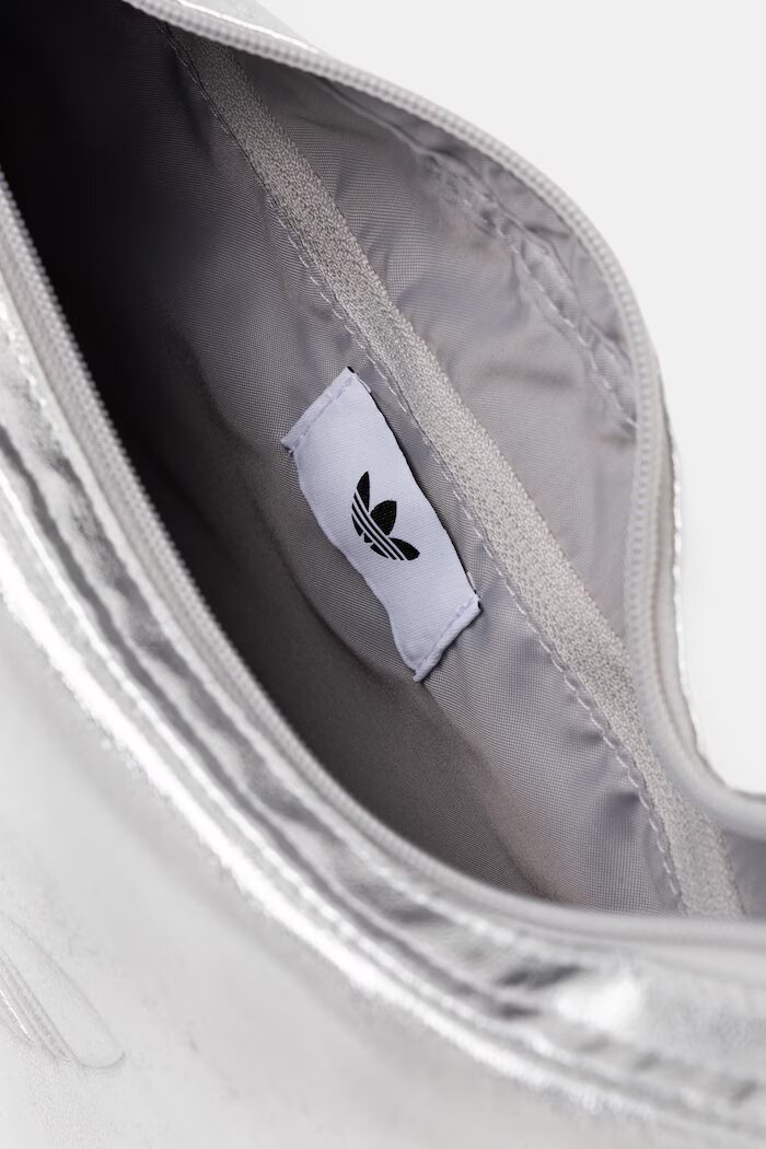 adidas Originals чанта тип хобо дамска от имитация на кожа Adicolor сребърна KR1562