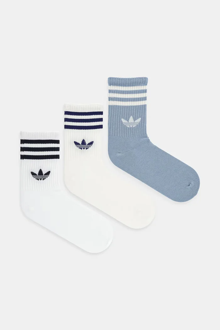 adidas Originals чорапи с памук 3-Stripes 3 броя бели JV7406