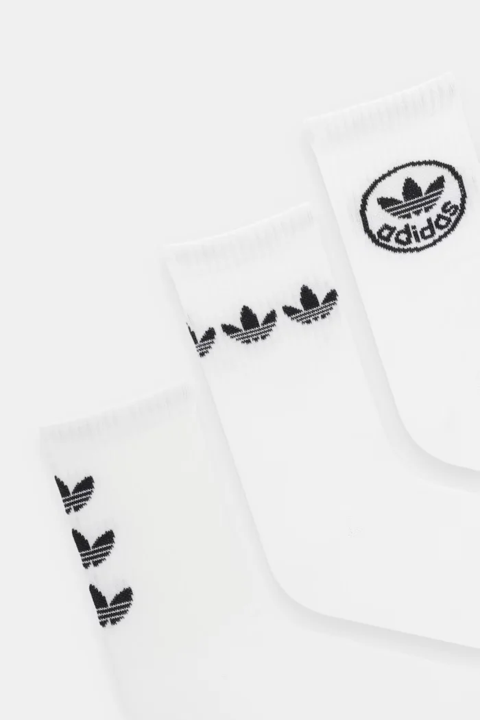 adidas Originals Чорапи Trefoil (3 броя) в бяло JW4043