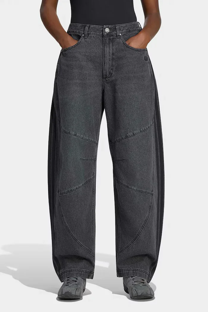 adidas Originals дънки barrel дамски Denim Barrel черни LF3778