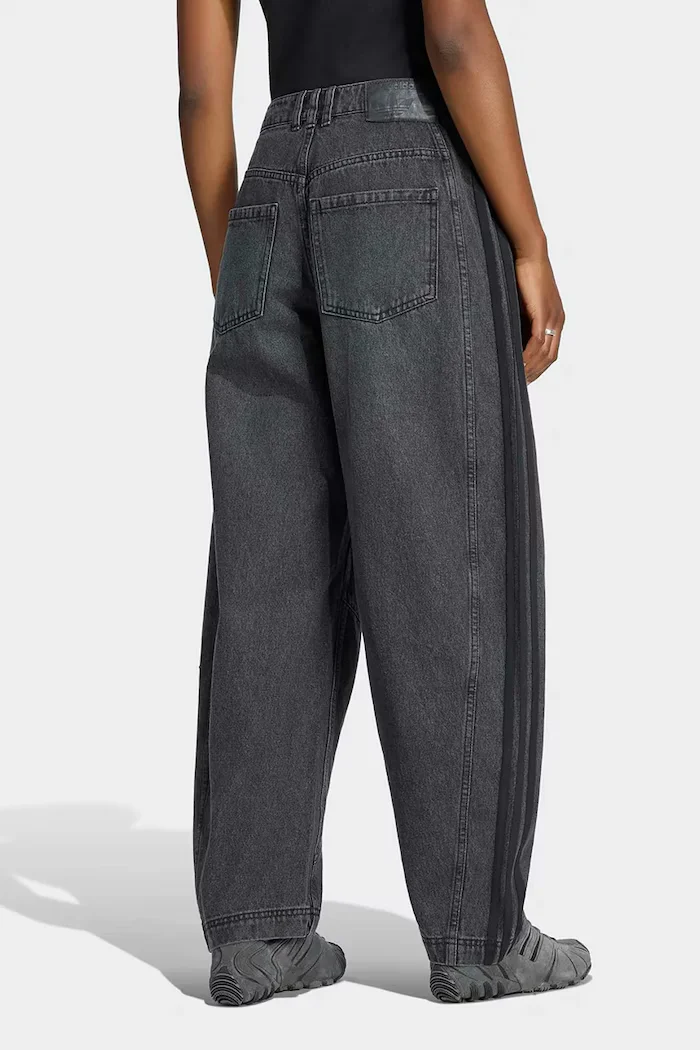 adidas Originals дънки barrel дамски Denim Barrel черни LF3778