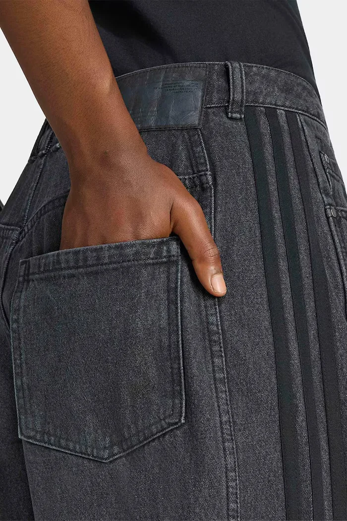 adidas Originals дънки barrel дамски Denim Barrel черни LF3778