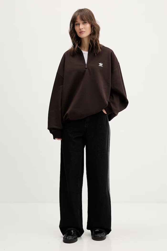 adidas Originals дънки straight дамски Firebird черни KD2909