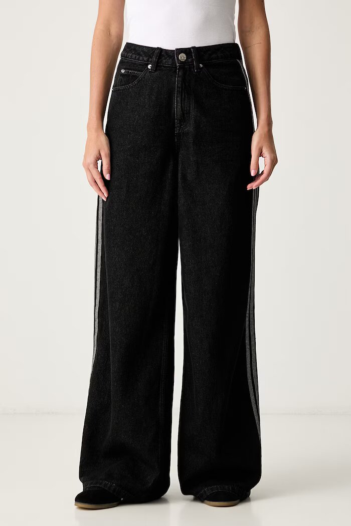 adidas Originals дънки wide leg дамски черни KQ6469