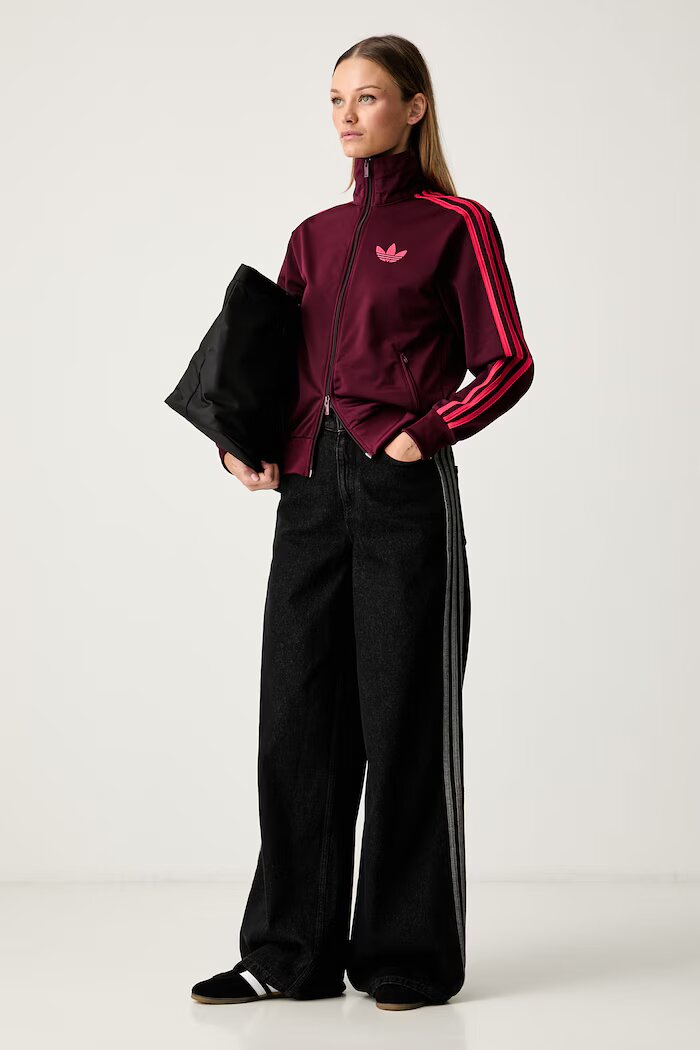 adidas Originals дънки wide leg дамски черни KQ6469