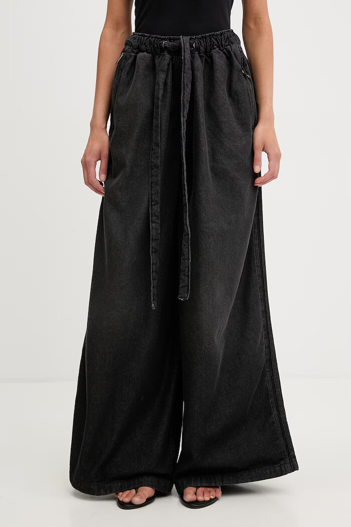 adidas Originals дънки wide leg дамски Essentials черни KD3919
