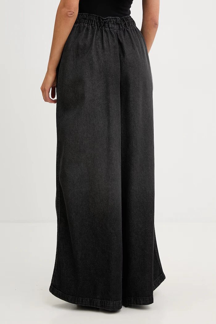 adidas Originals дънки wide leg дамски Essentials черни KD3919