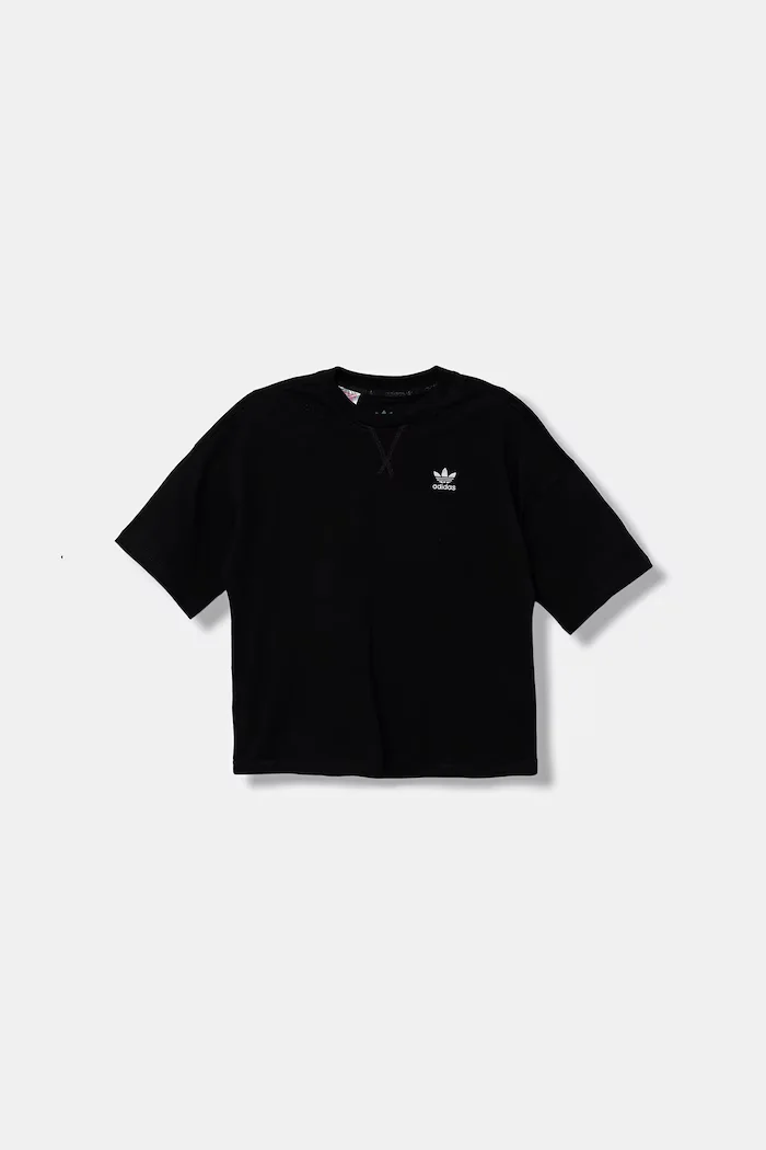 adidas Originals Детска памучна тениска TEE в черно с изчистен дизайн IW3507