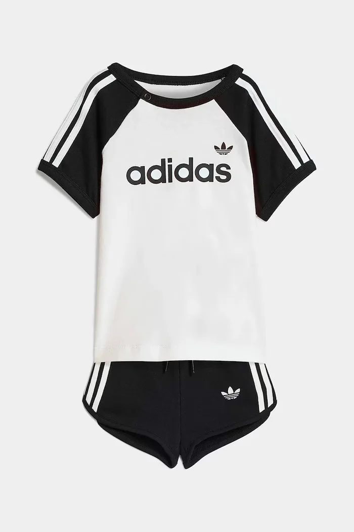 adidas Originals Детски памучен комплект в бяло KD1055