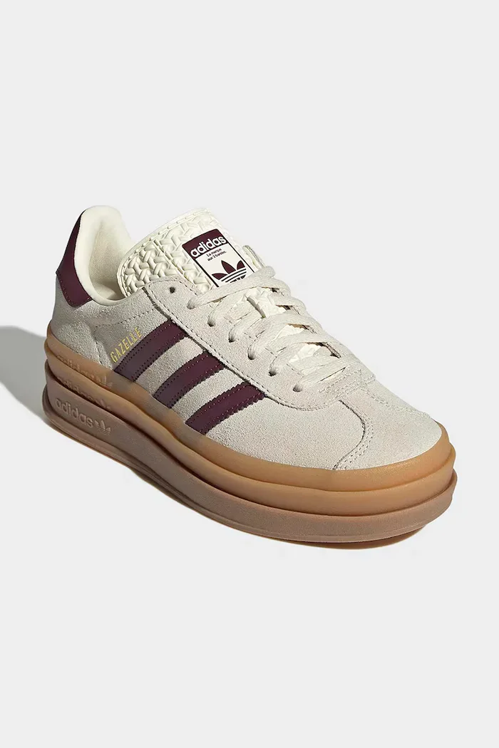adidas Originals GAZELLE BOLD маратонки за деца от кожа бежови KI4559