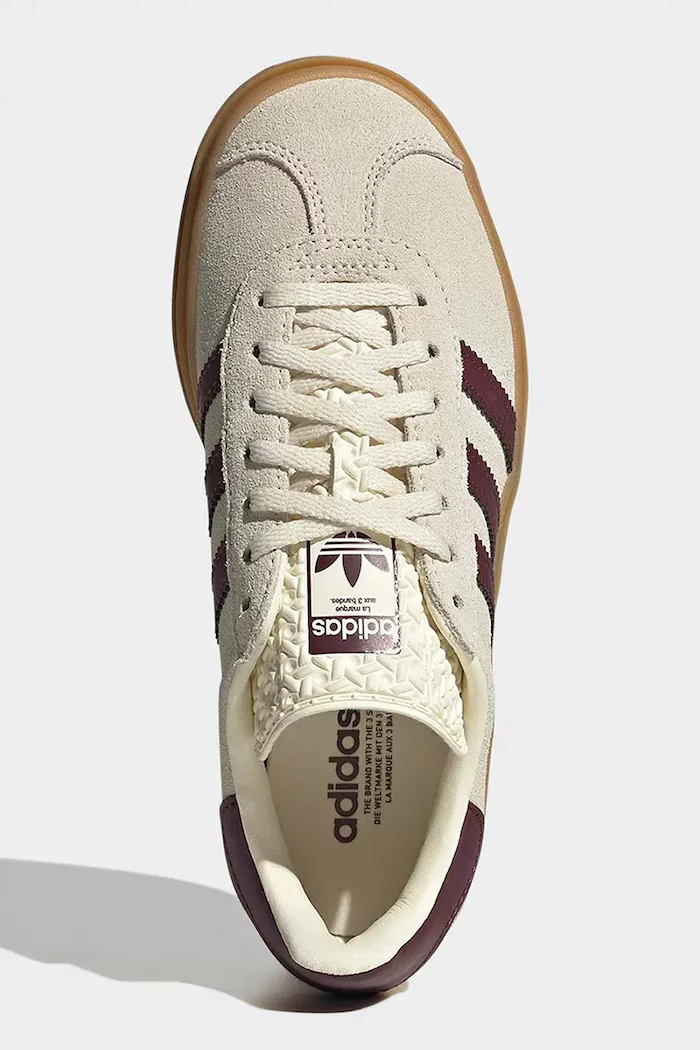 adidas Originals GAZELLE BOLD маратонки за деца от кожа бежови KI4559