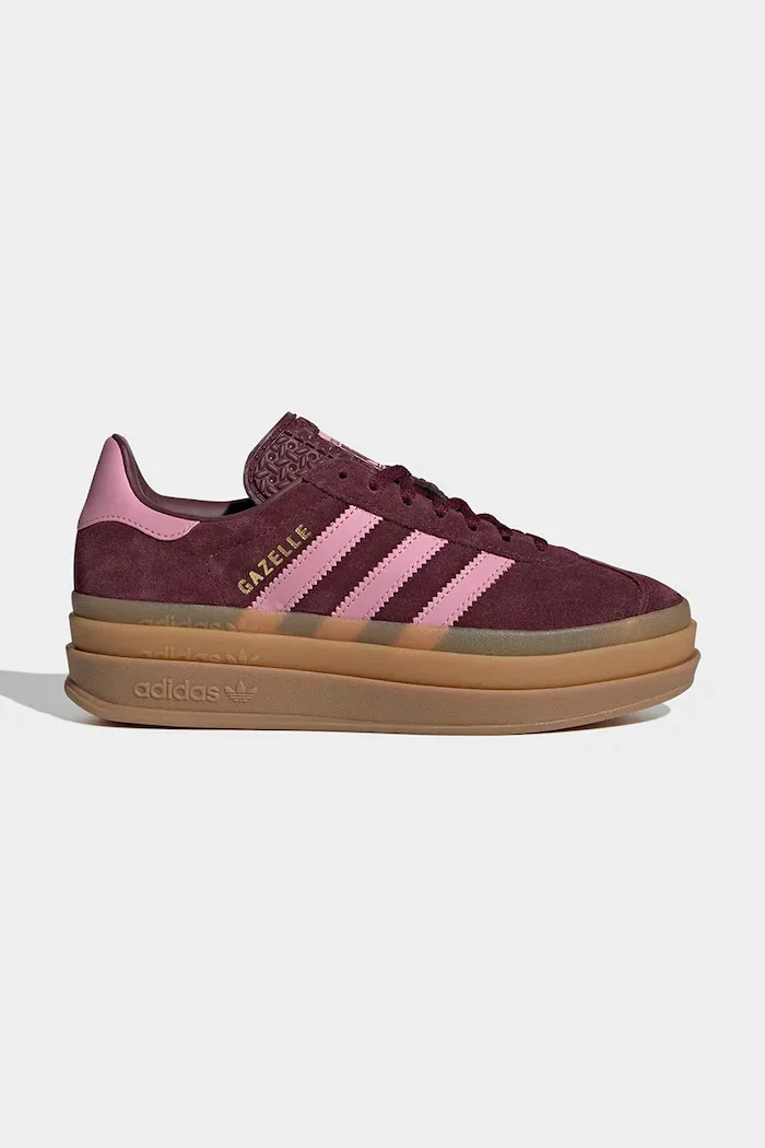 adidas Originals GAZELLE BOLD маратонки за деца от велур бордо обувки с платформа KK2729