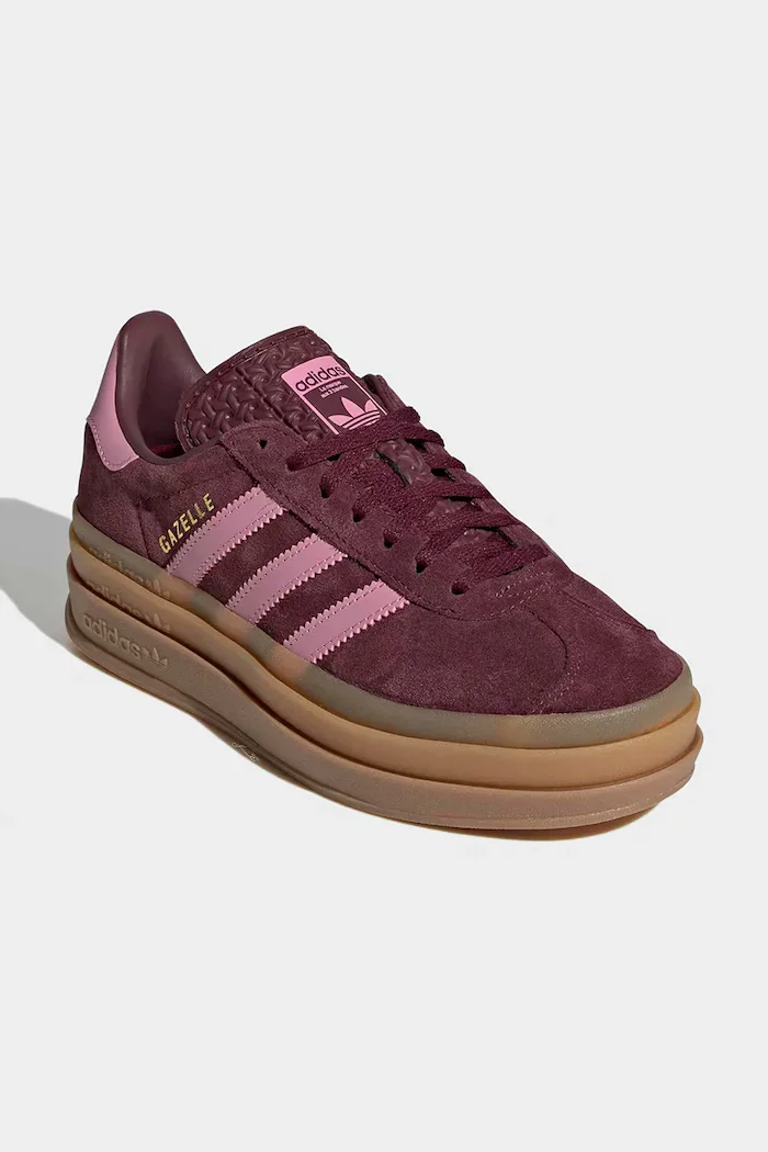 adidas Originals GAZELLE BOLD маратонки за деца от велур бордо обувки с платформа KK2729