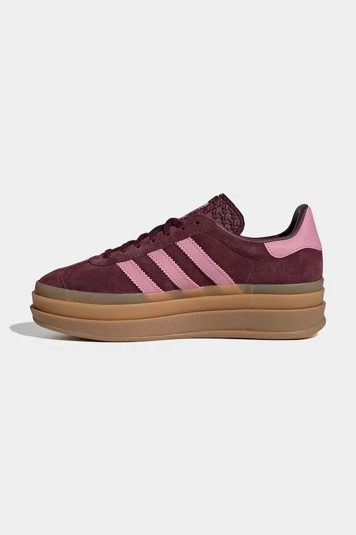 adidas Originals GAZELLE BOLD маратонки за деца от велур бордо обувки с платформа KK2729