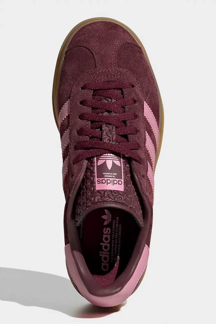 adidas Originals GAZELLE BOLD маратонки за деца от велур бордо обувки с платформа KK2729
