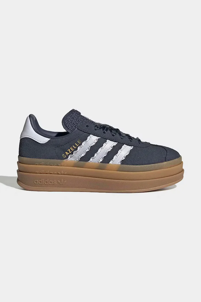 adidas Originals GAZELLE BOLD маратонки за деца от велур тъмносини KJ2429
