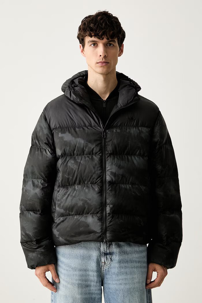adidas Originals капитонирано яке мъжко Camo Regen черно KR7200