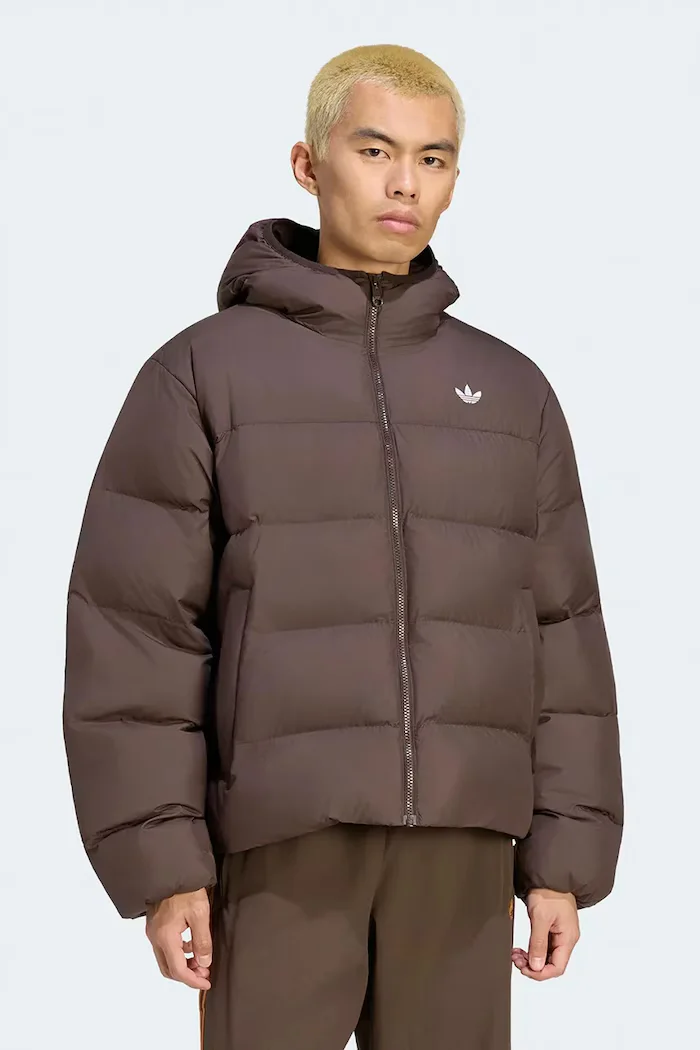 adidas Originals капитонирано яке мъжко Hooded Regen кафяво KR7197