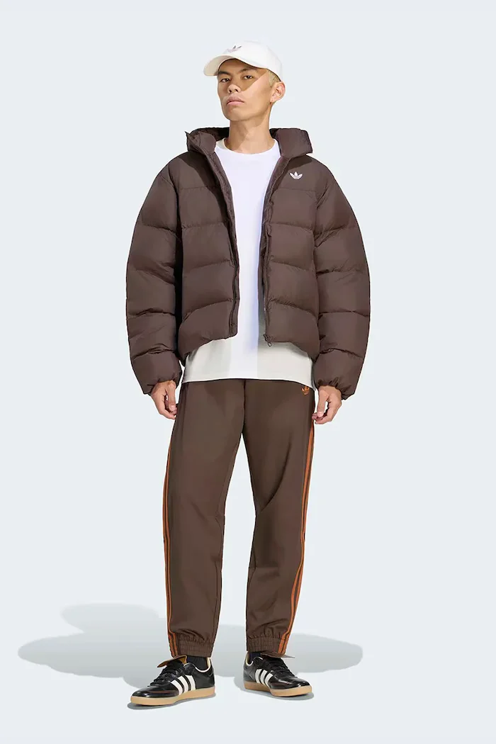 adidas Originals капитонирано яке мъжко Hooded Regen кафяво KR7197