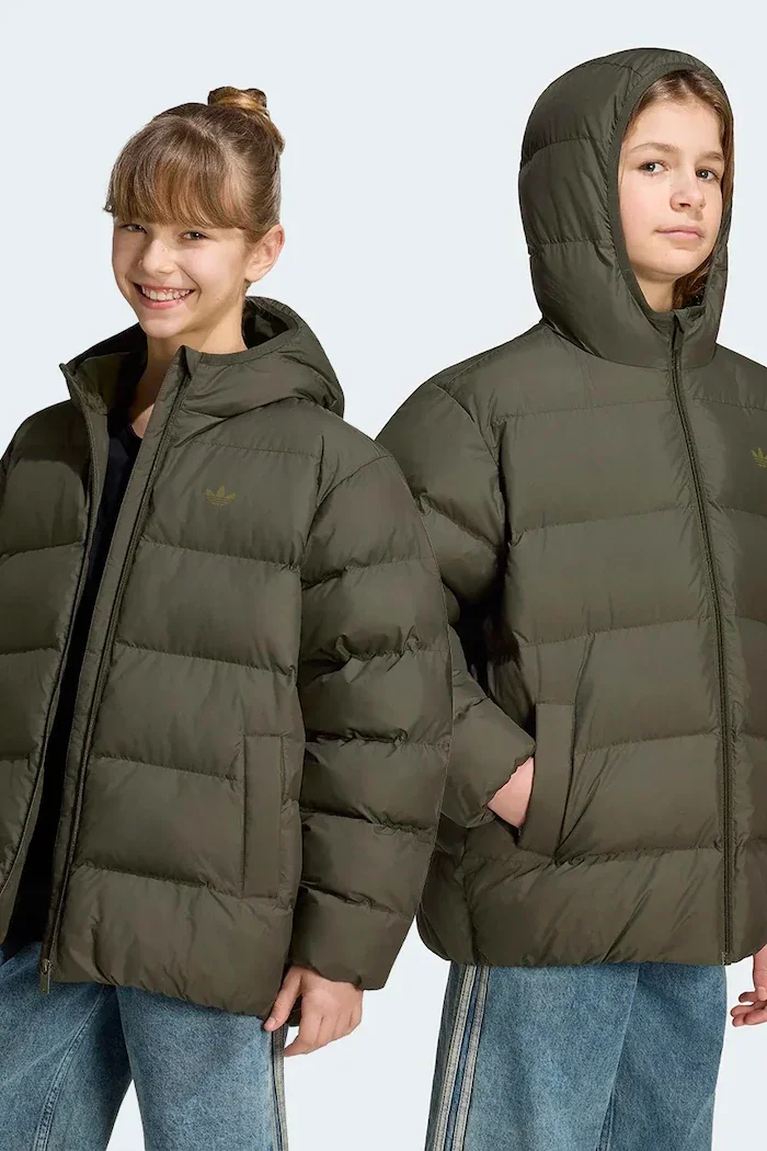 adidas Originals капитонирано яке за деца зелено KS1723