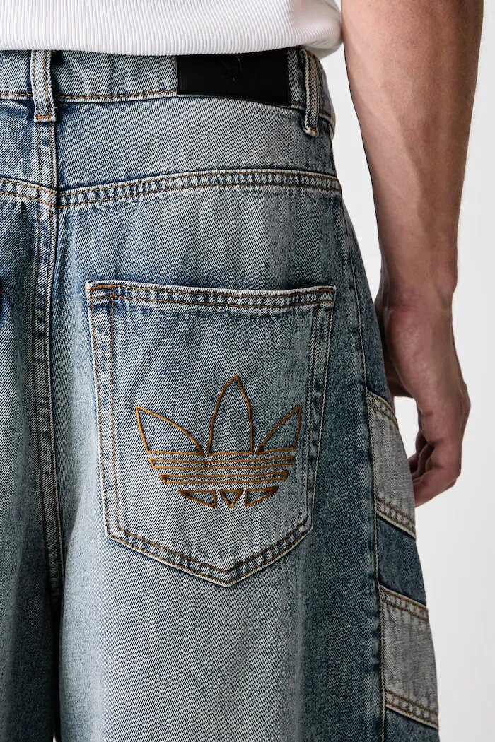 adidas Originals къс панталон мъжки от деним син със стандартна талия KE0133
